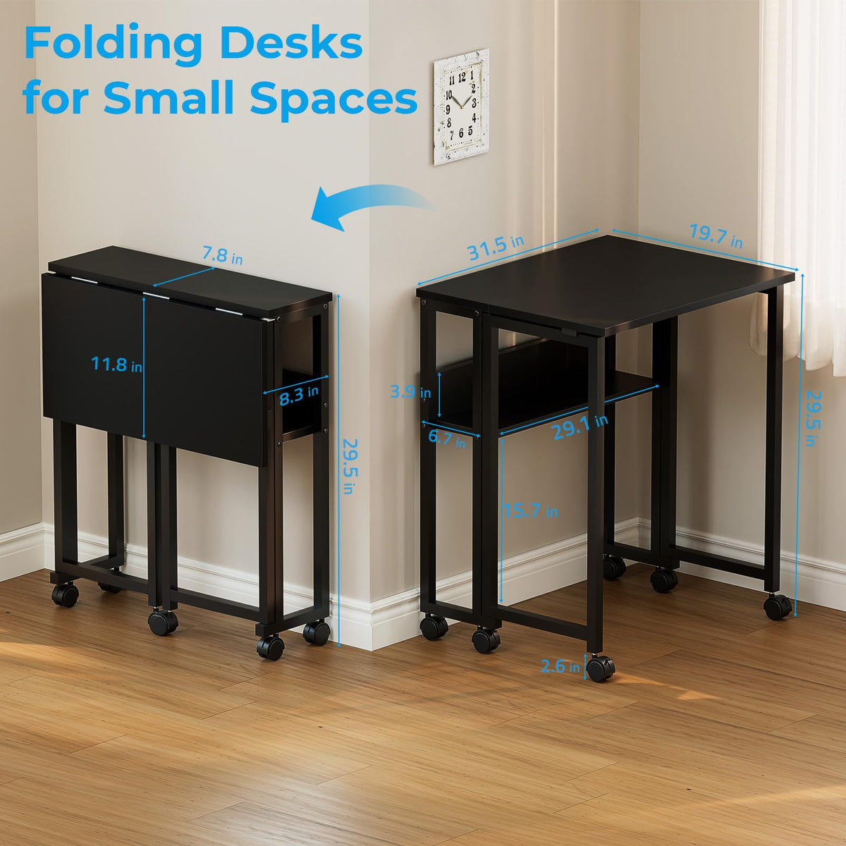 Folding Desk with Wheels V192865
