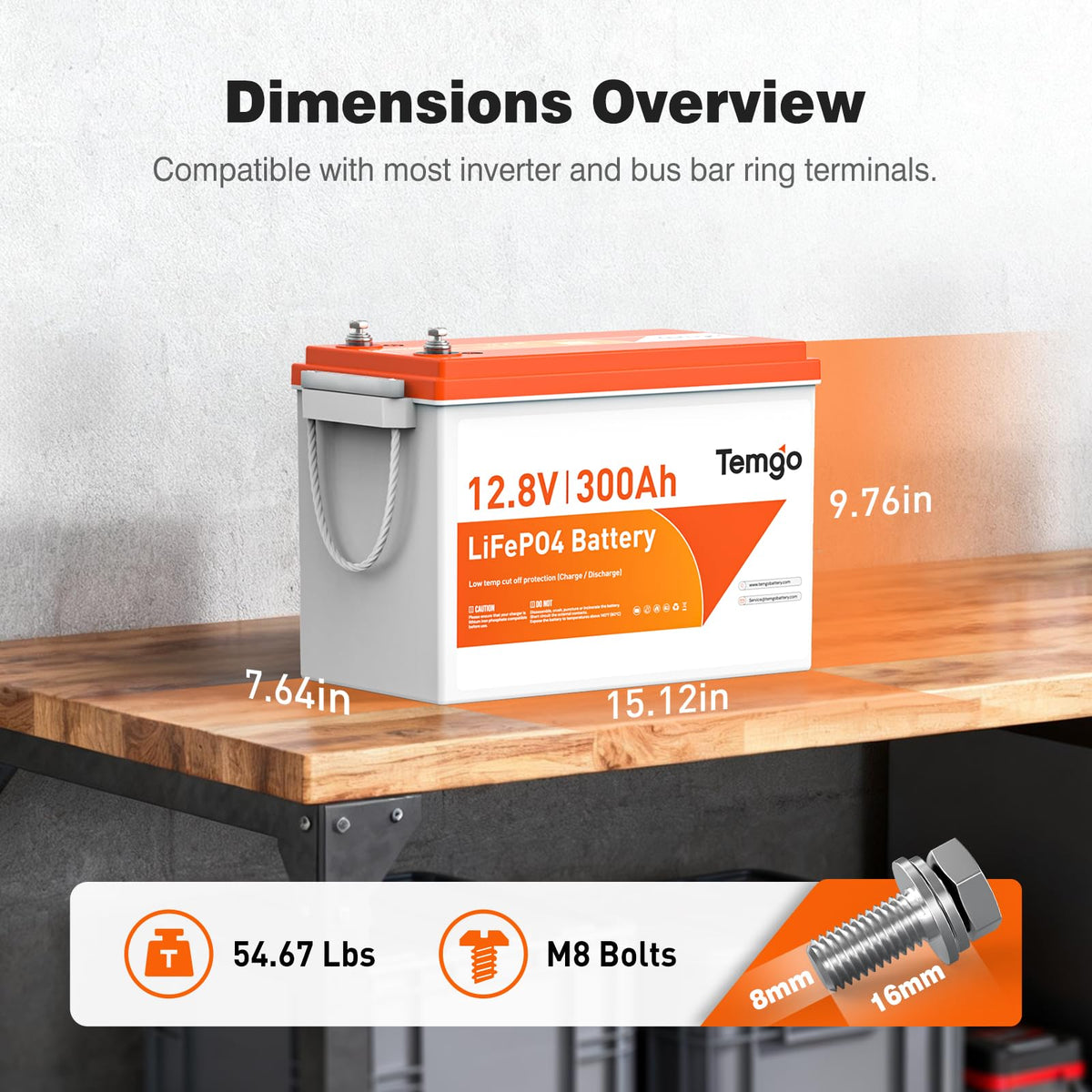 12V 300Ah LiFePO4 Lithium Battery K4780