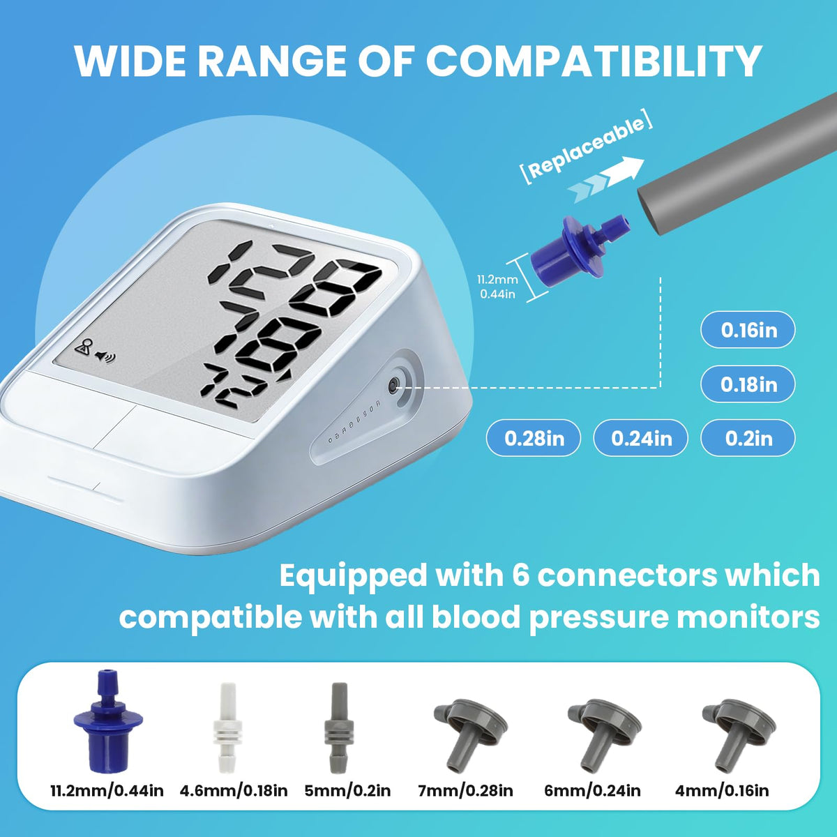 Extra Large Blood Pressure Cuff Replacement, 8.7"-23.6" Adjustable Upper Arm Cuff M703