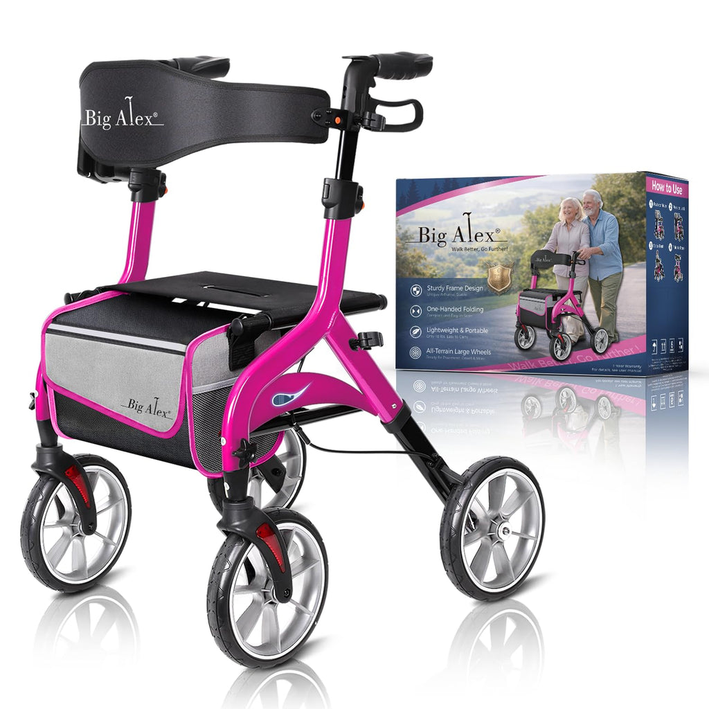 Foldable Lightweight Aluminum Rollator Walker with Seat R514980
