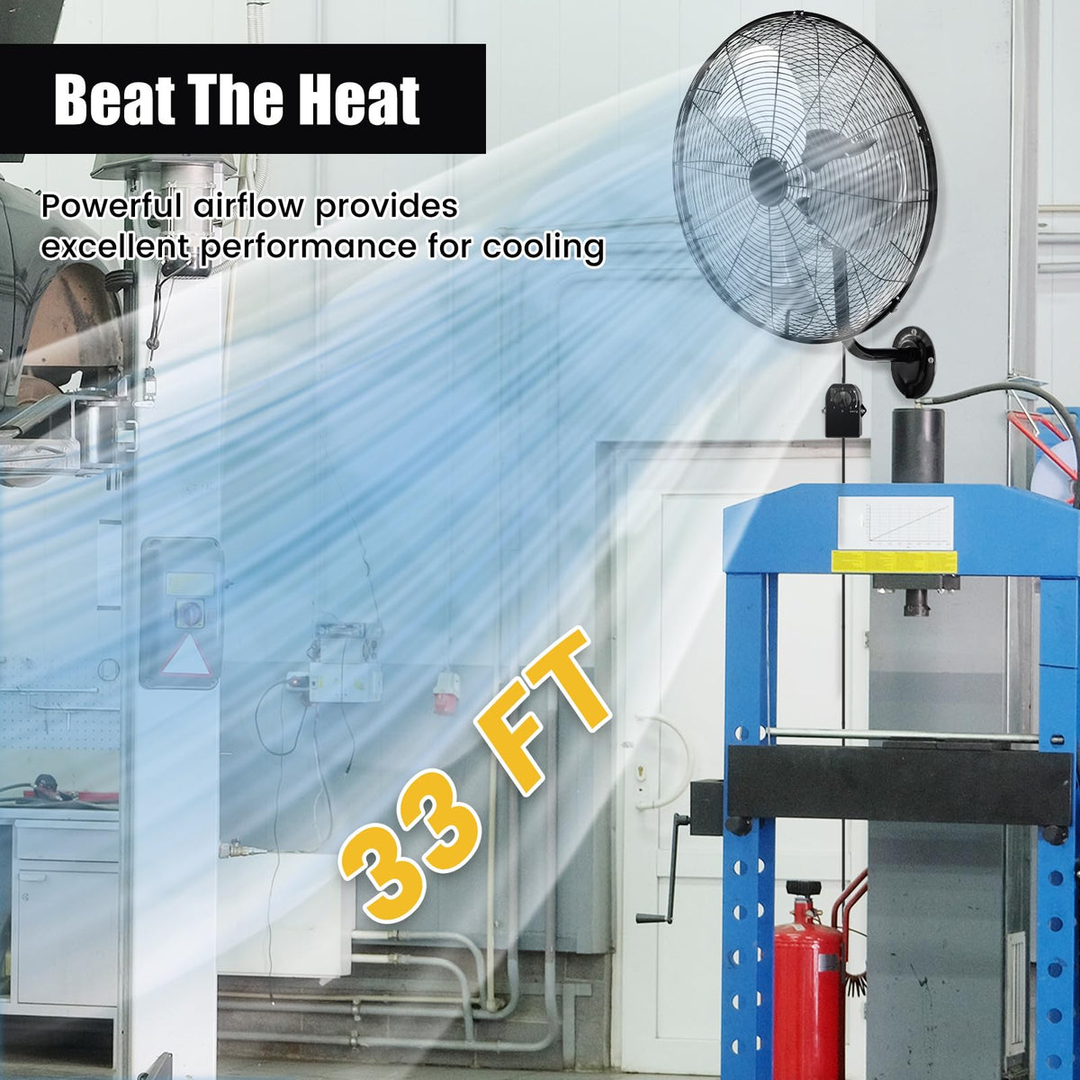 20 Inch 3-Speed Oscillating Metal Wall Fan Z130198