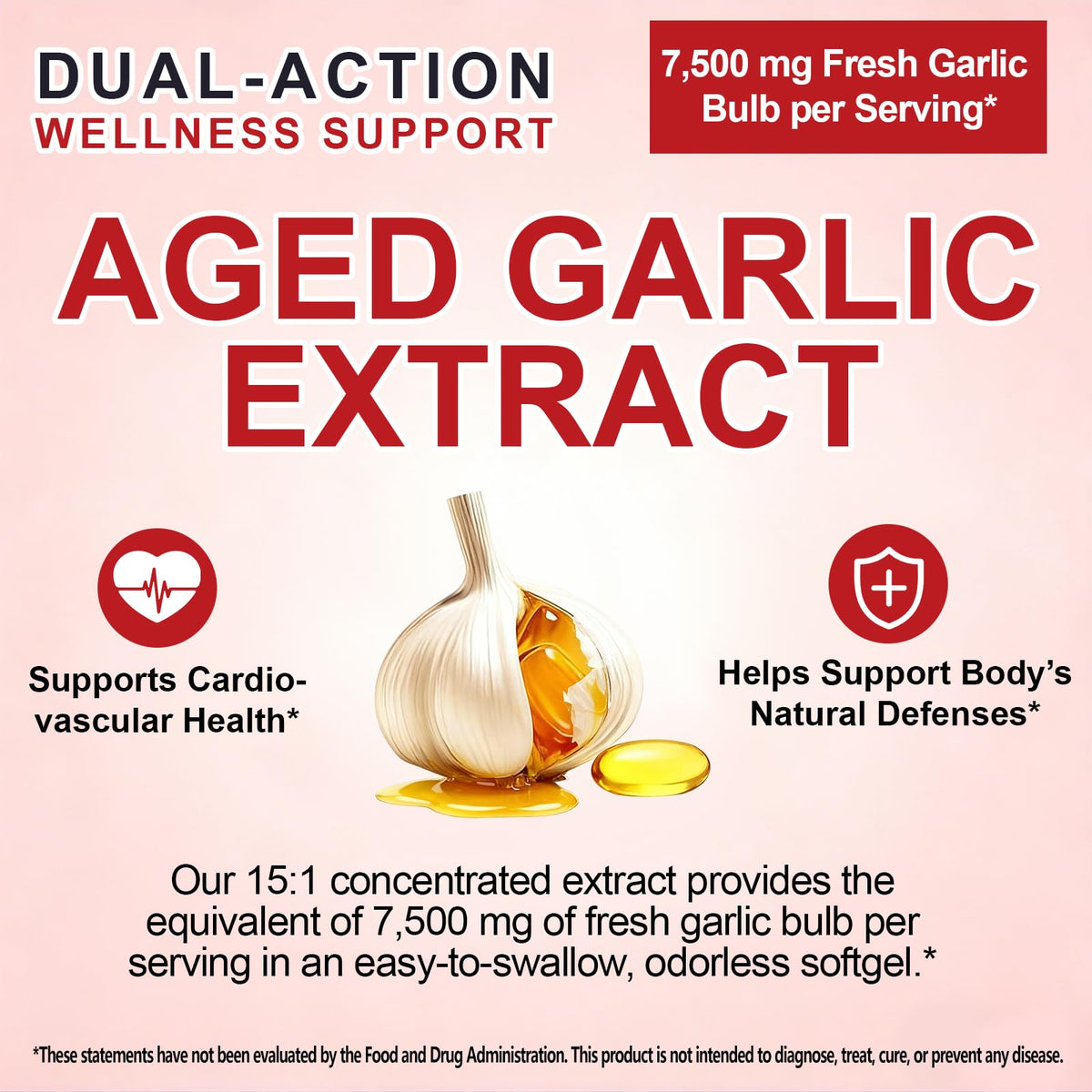 2 Years Aged Garlic Extract Capsules 300 Count Gluten-Free F5408