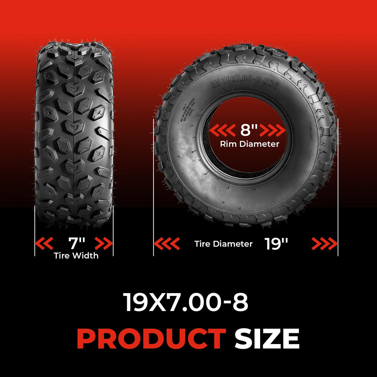 19x7-8 ATV/UTV Tires Set of 2 V96705