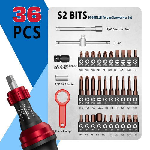 1/4" Torque Screwdriver 36 PCS Set O552459