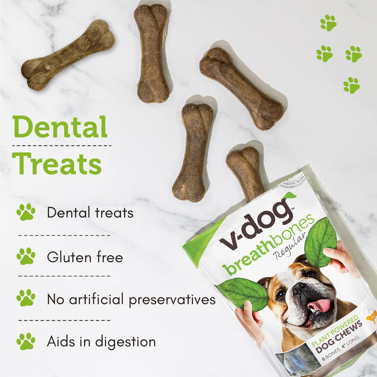 Vegan Dental Dog Bones 8 Ounces I5162