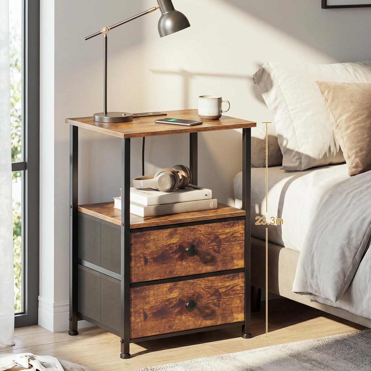 Nightstands Set of 2 with Charging Station J867