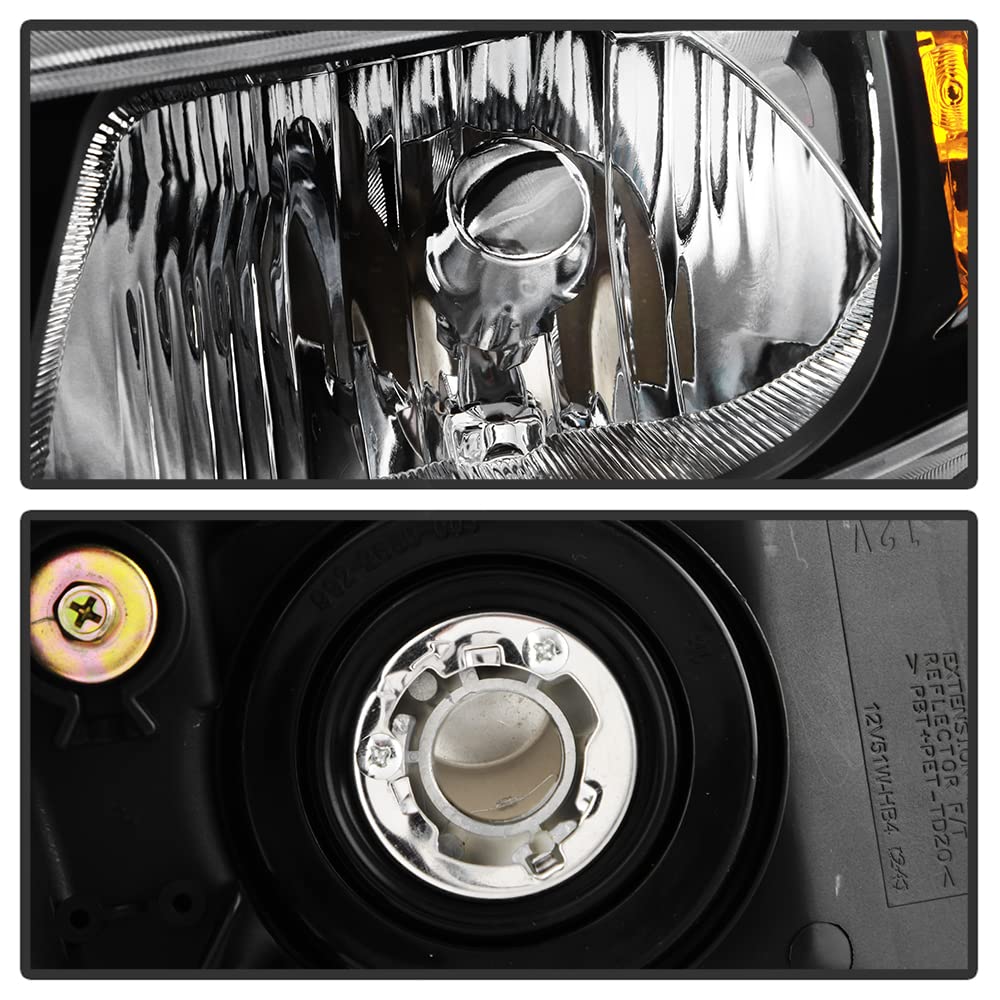 Black Factory Style Headlights Headlamps Left+Right F117851