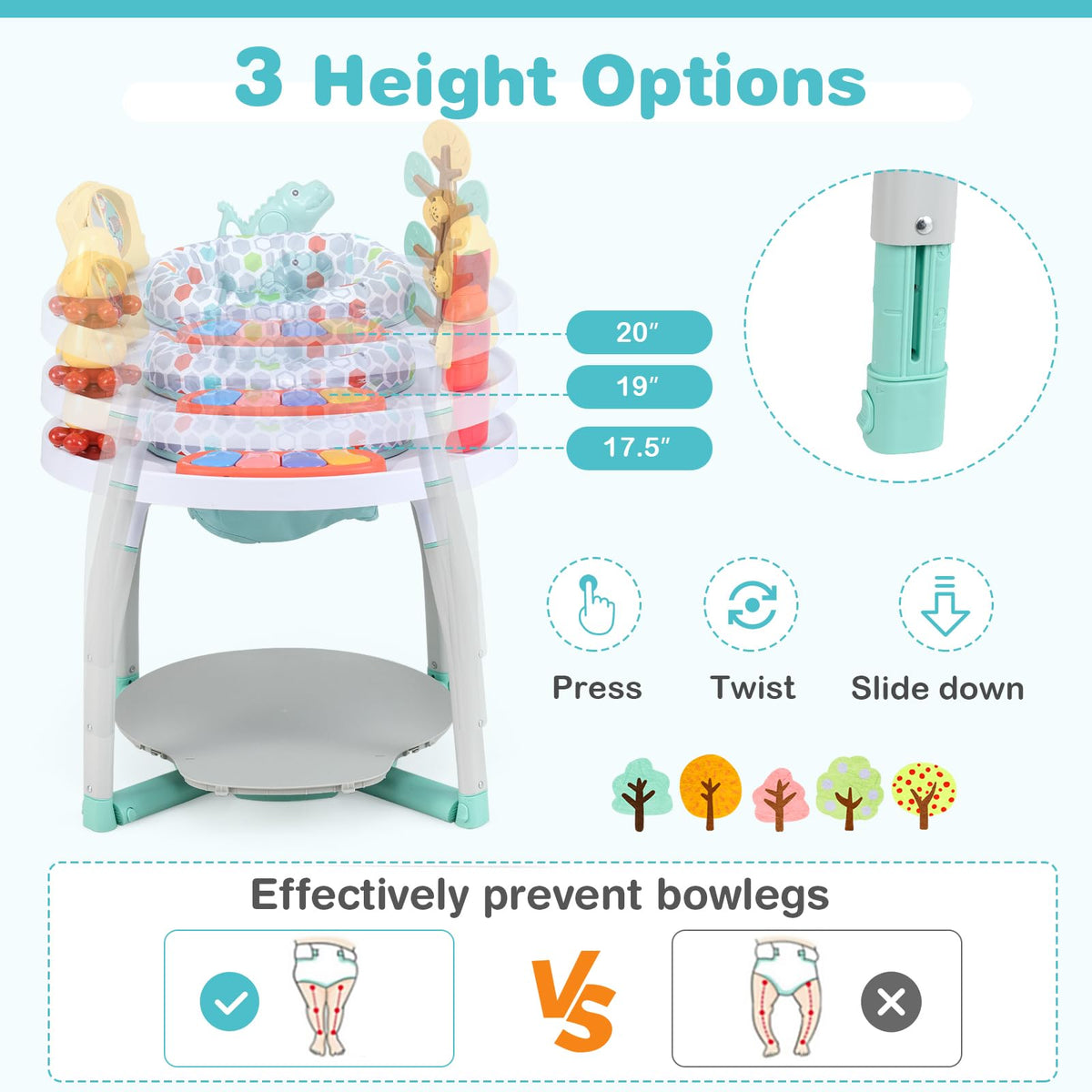5 in 1 Baby Activity Center with Removable Toys White H184388