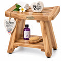 18" Solid Teak Shower Bench with Shelf W445361