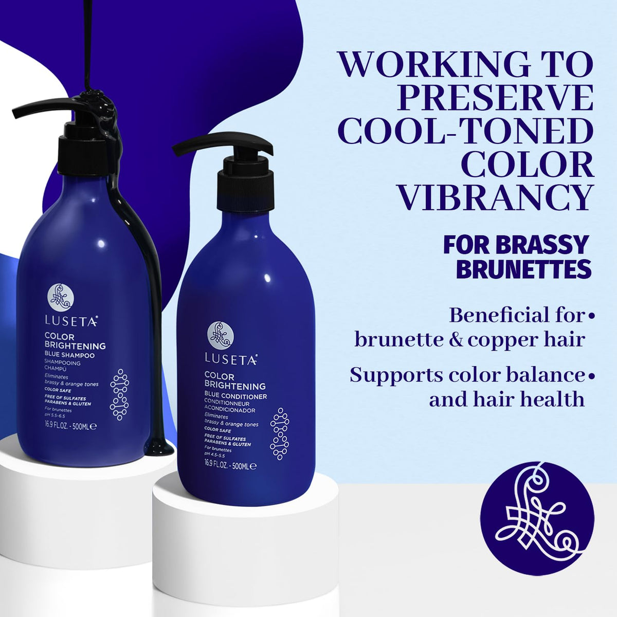 Blue Shampoo & Conditioner Set 2x16.9oz P1058