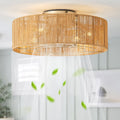 20" Rattan Ceiling Fan with Lights C8704