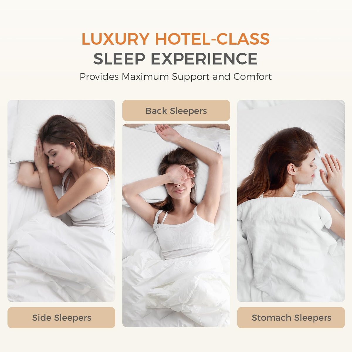 King Size Set of 2 Gusseted Bed Pillows B973146