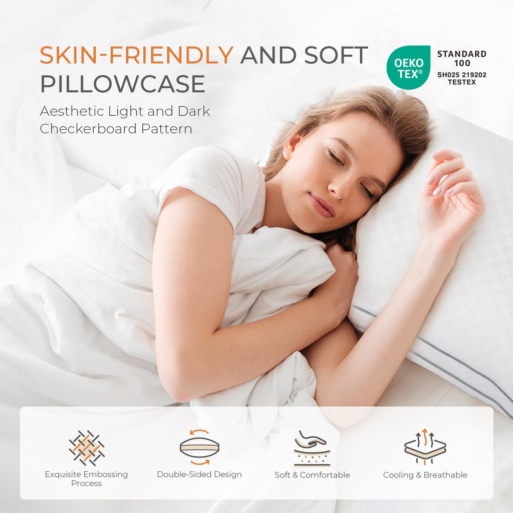 King Size Set of 2 Gusseted Bed Pillows B973146