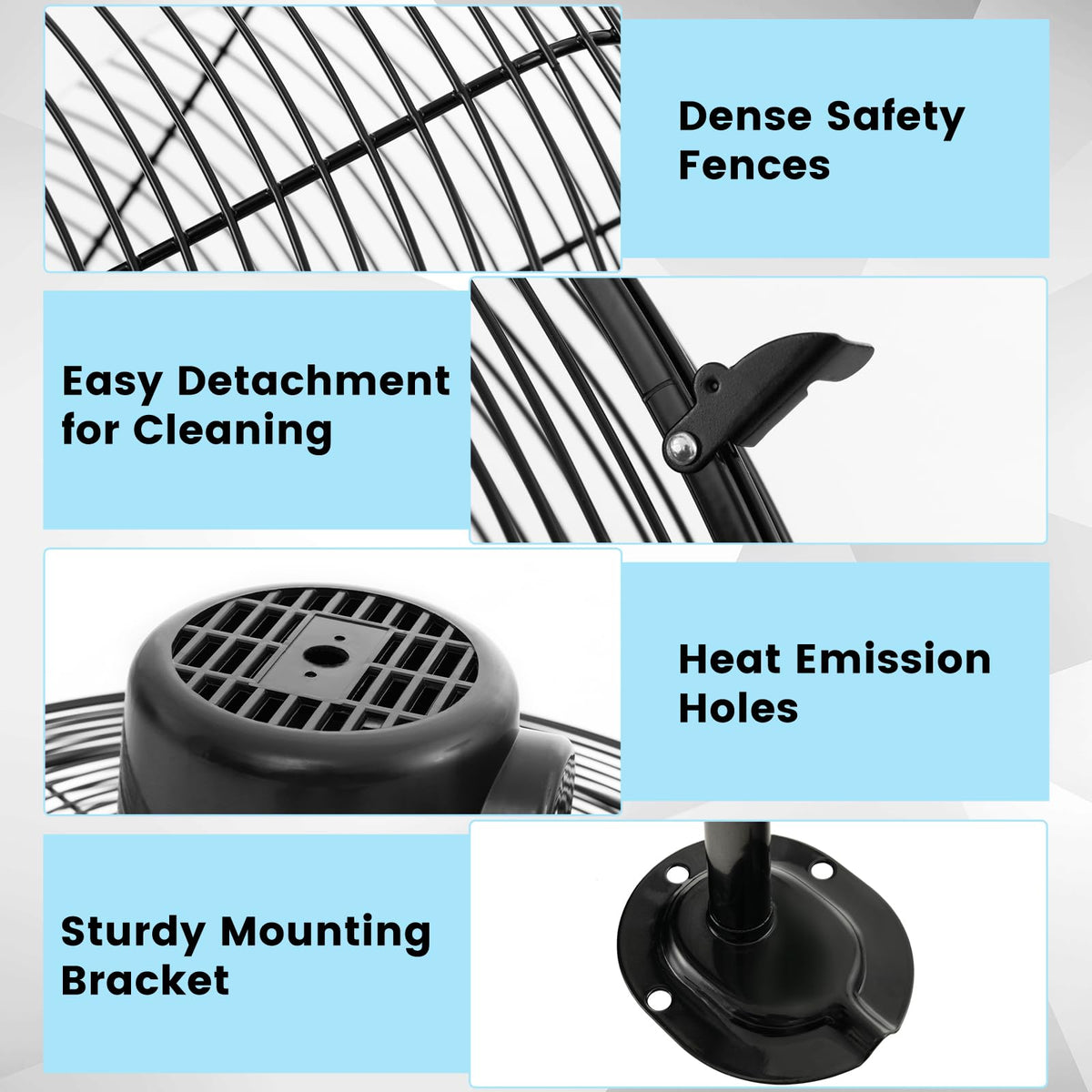20 Inch 3-Speed Oscillating Metal Wall Fan Z130198
