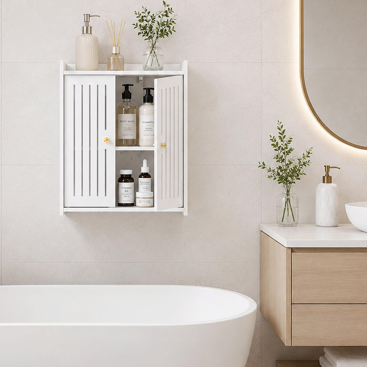 3-Tier Wall Bathroom Storage Cabinet M189297