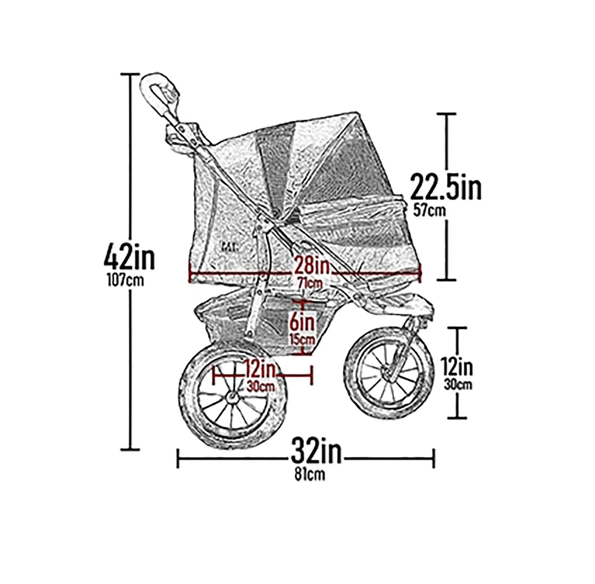No-Zip Pet Stroller for Cats/Dogs L9816