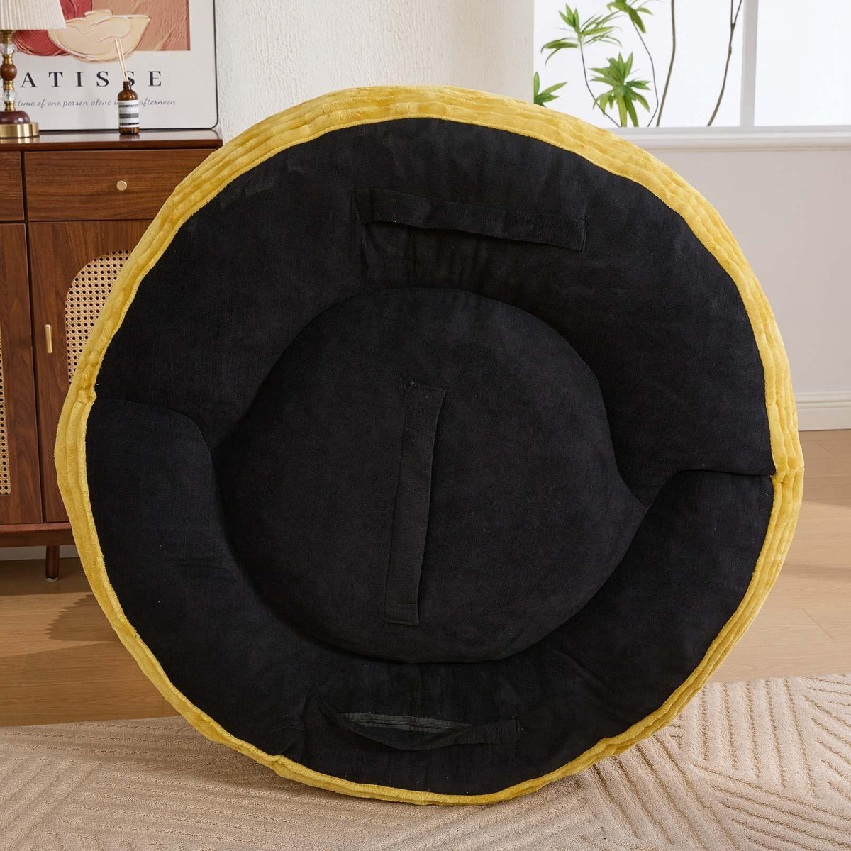 Oversized Corduroy Bean Bag Chair with 3 Pillows T69033