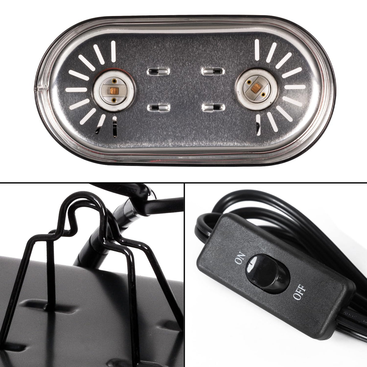 Dual Reptile Light Fixture & 100W Basking Spot Light with 26W UVA UVB Bulb Combo Pack N741