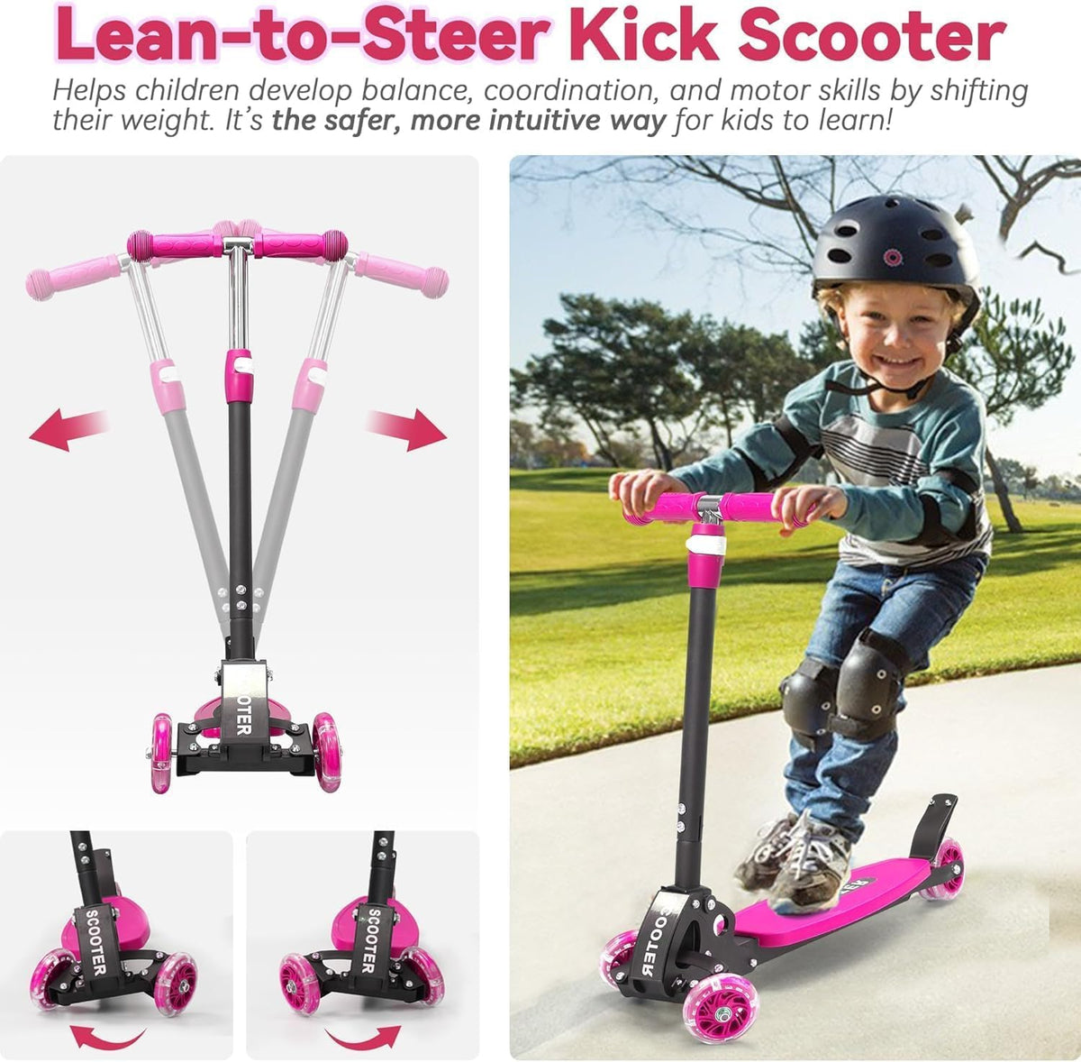 3 Wheel Kids Scooter with LED Light Up W997