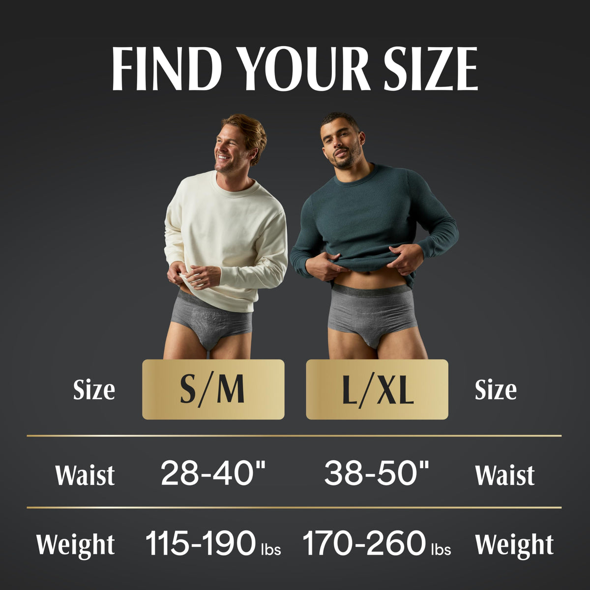 L/XL Incontinence Underwear for Men, 12 Count U63886