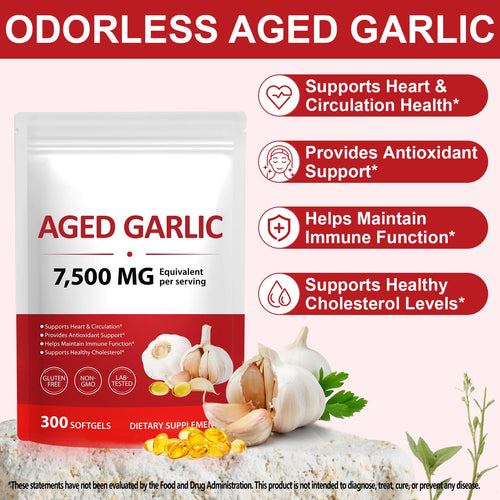 2 Years Aged Garlic Extract Capsules 300 Count Gluten-Free F5408