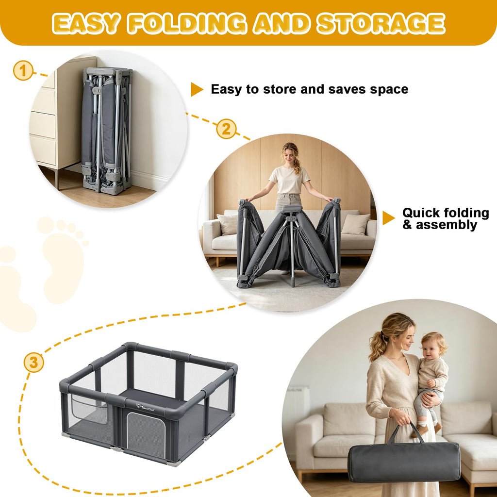 Foldable Baby Playpen with Mat G46949