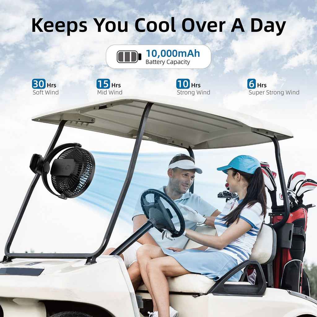 10000mAh 8-Inch Rechargeable Clip on Fan B51813