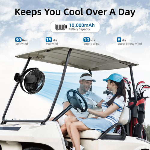 10000mAh 8-Inch Rechargeable Clip on Fan B51813