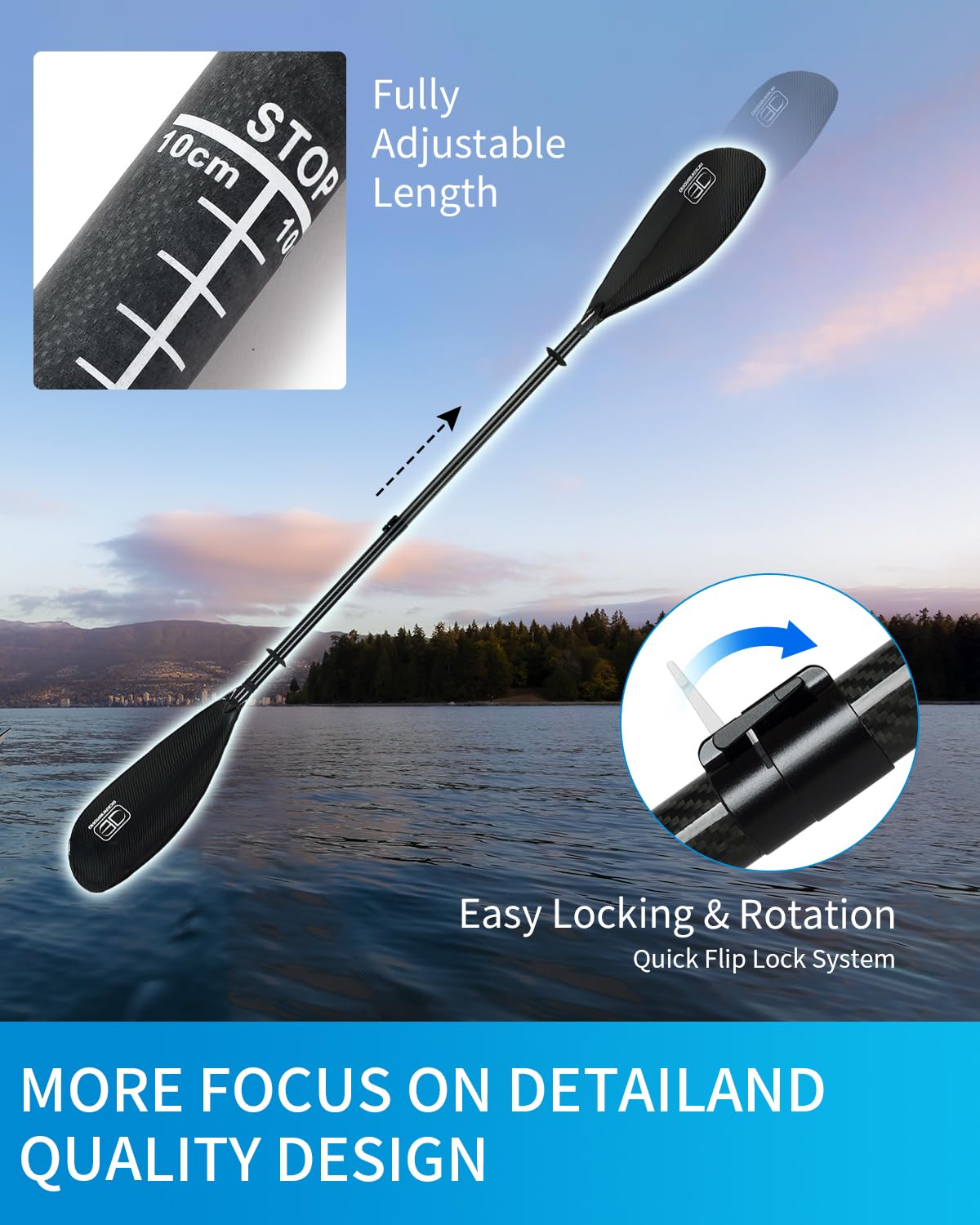 Lightweight Full Carbon Fiber Kayak Paddle S524