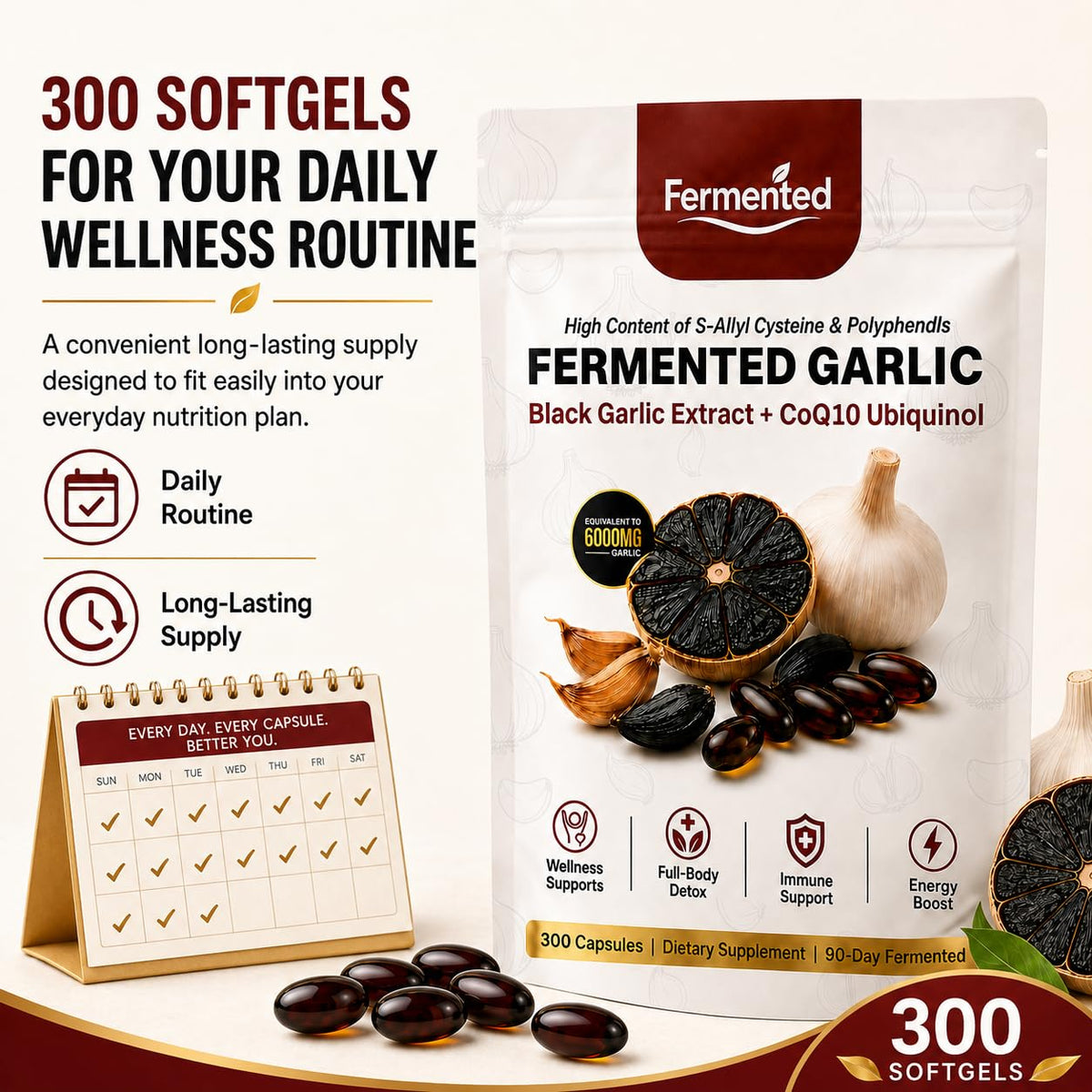 Black Garlic Coq10 Ubiquinol Softgels L61141