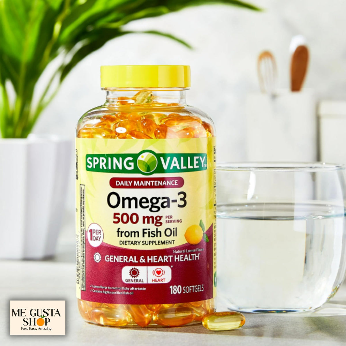 Omega 3 500mg 180 Softgels Fish Oil Dietary Supplements E558267