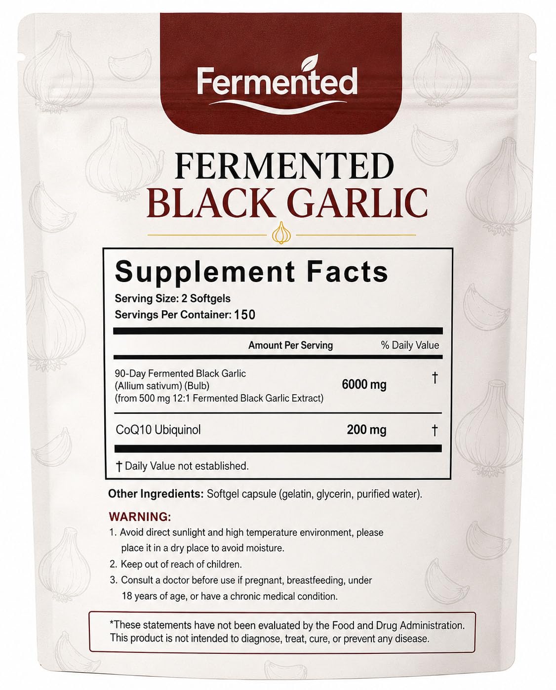 Black Garlic Coq10 Ubiquinol Softgels L61141