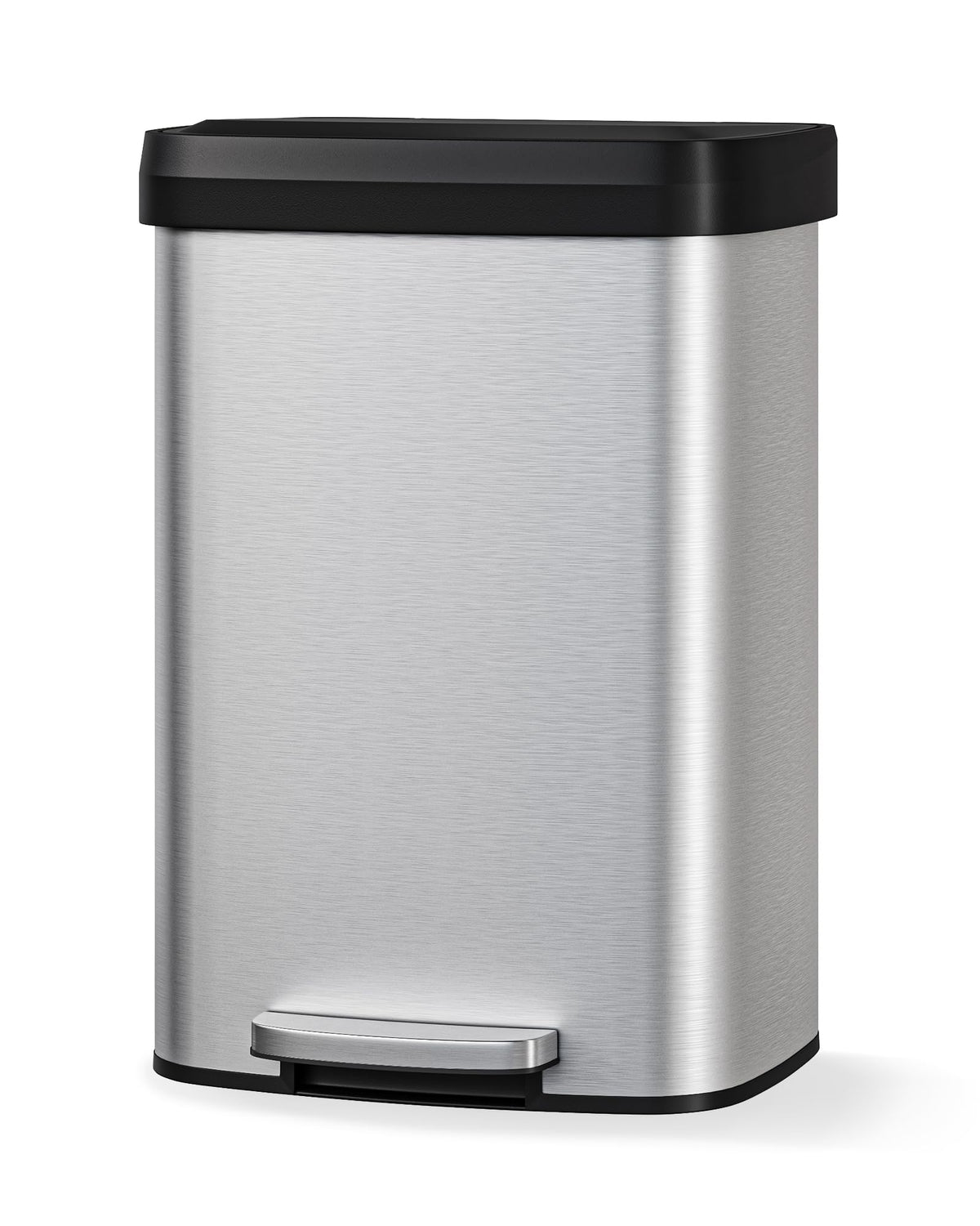 50 L Stainless Steel Step-on Trash Can with Lid E236378