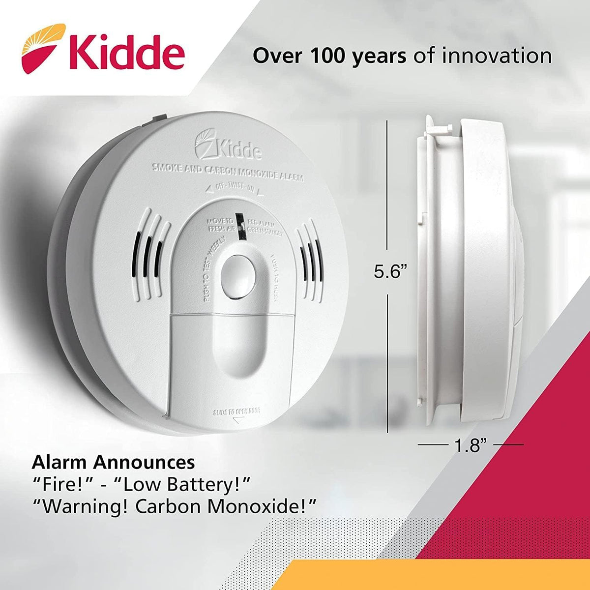 Hardwired Smoke & Carbon Monoxide Detector with Battery Backup, Pack of 2 S1962