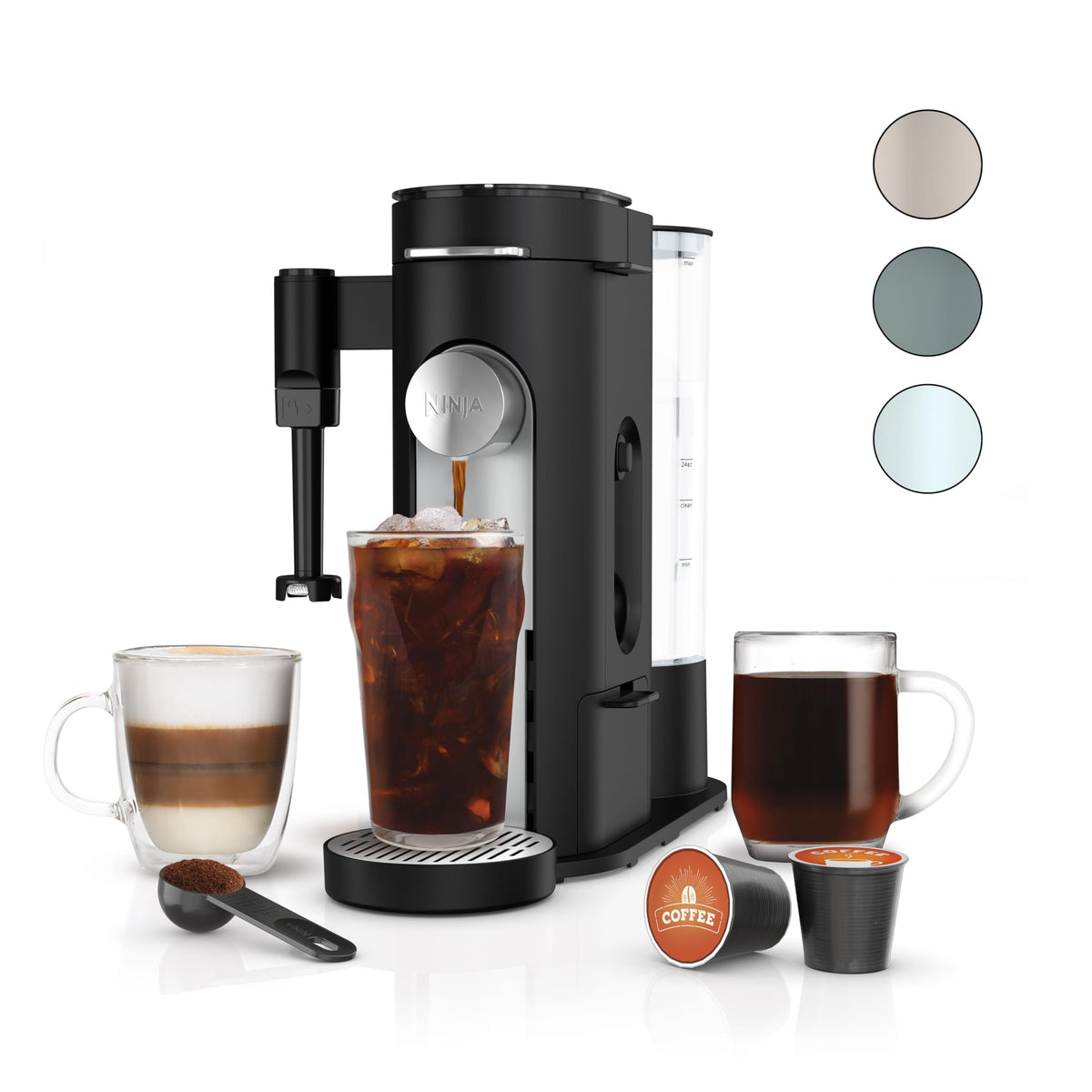 Single-Serve Coffee Maker with Milk Frother, Black F867983