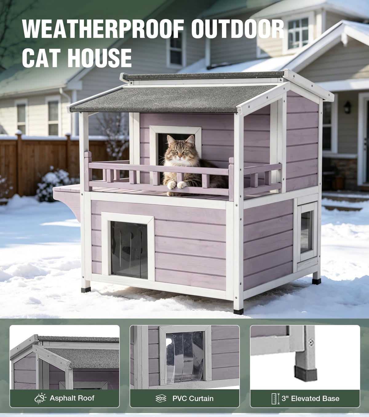 Large 2 Story Heated Cat House A882