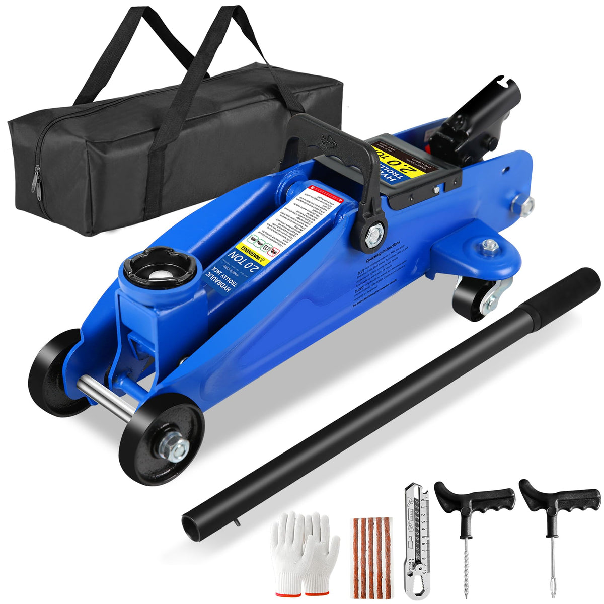 2 Ton Low Profile Floor Jack, 4000 lbs, Blue M880
