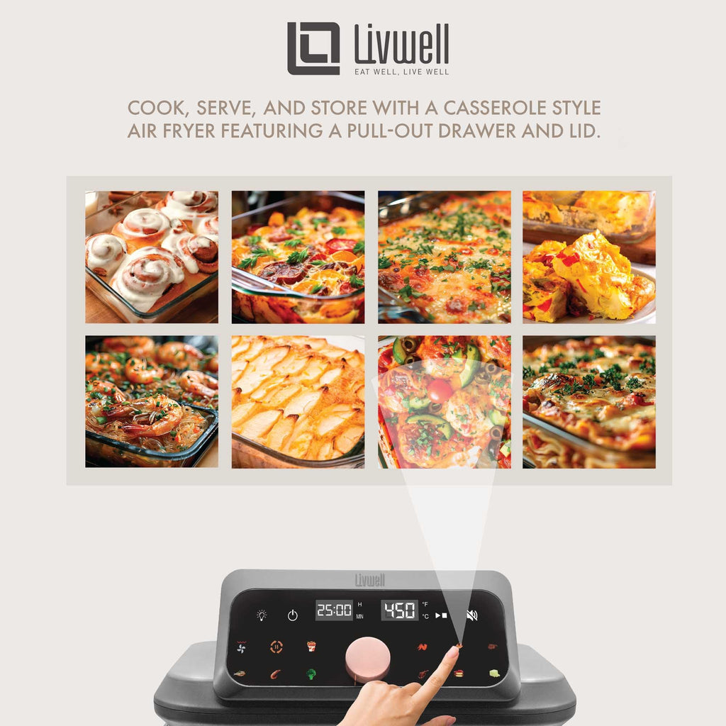 6-Quart Glass Air Fryer with Touch Screen & Drawer U2525