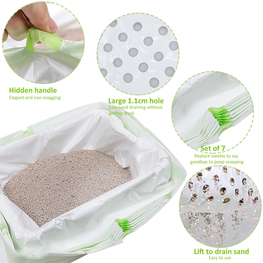 84PCS Sifting Cat Litter Box Liners with Holes, 31 x 18 Inch K29212