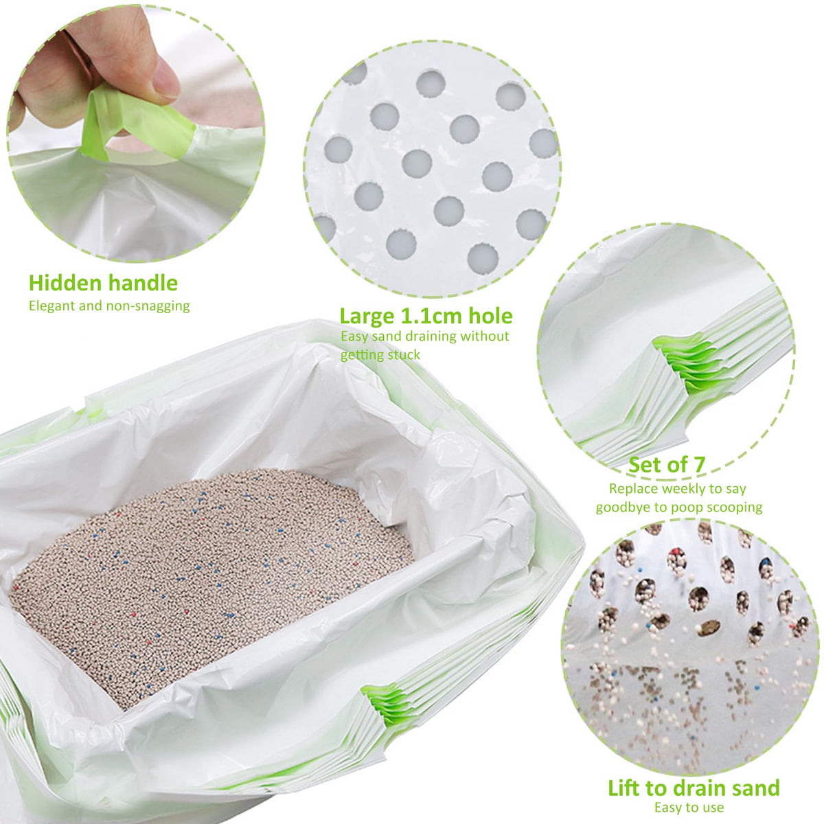 84PCS Sifting Cat Litter Box Liners with Holes, 31 x 18 Inch K29212