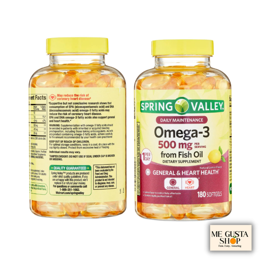 Omega 3 500mg 180 Softgels Fish Oil Dietary Supplements E558267