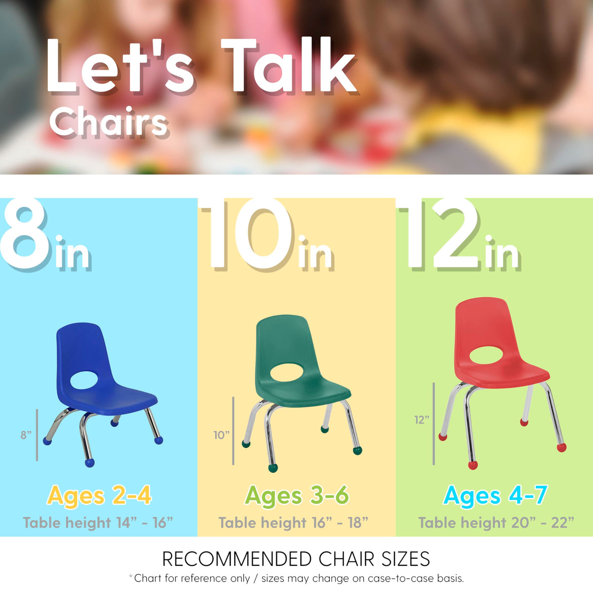12" School Stack Chair with Ball Glides, Navy, 6-Pack P267943