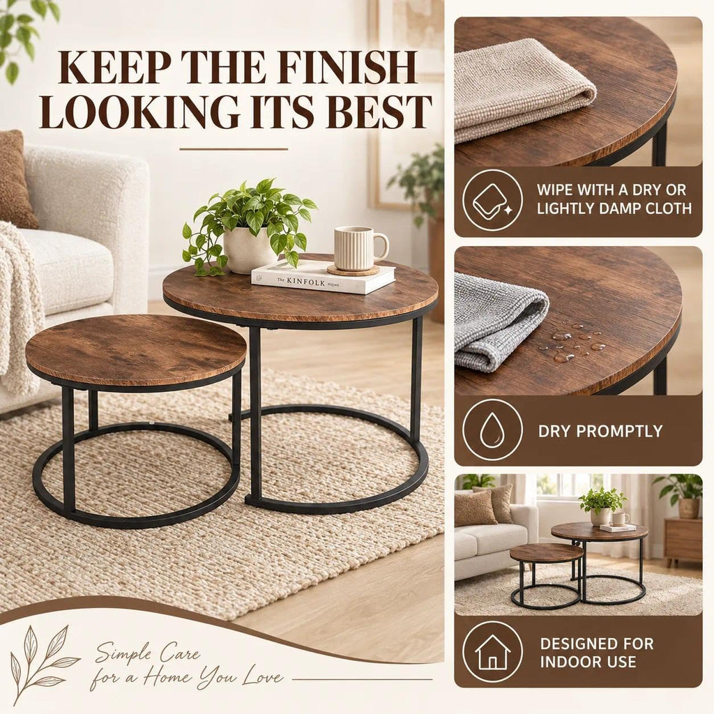 Round Nesting Coffee Table Set of 2 G8861