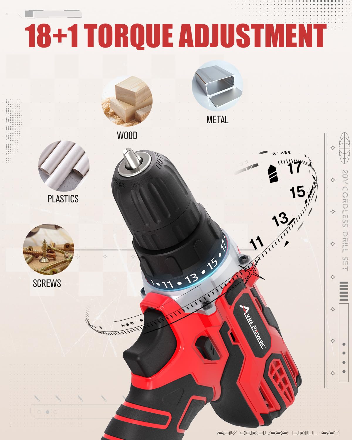 20V Cordless Drill Set with Battery & Charger N60704