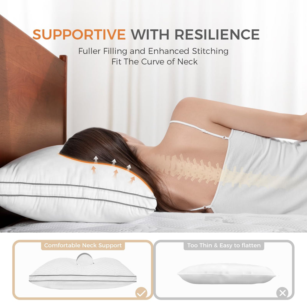King Size Set of 2 Gusseted Bed Pillows B973146