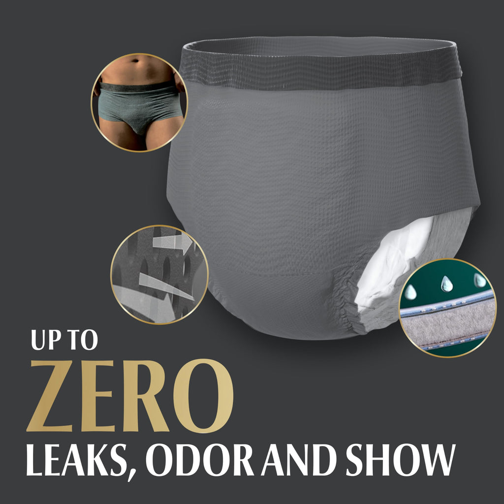 L/XL Incontinence Underwear for Men, 12 Count U63886