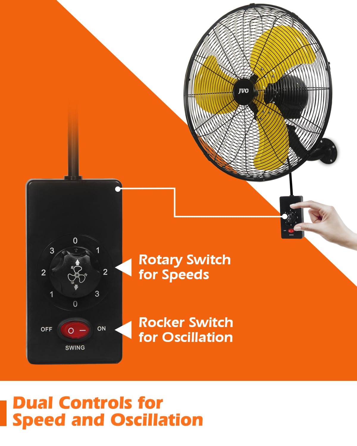 20 inch High Velocity Oscillating Wall Mount Fan V32617