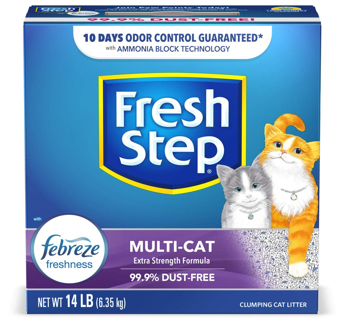 Clumping Cat Litter Multi-Cat Odor Control 14 lbs Pack of 2 Y83042
