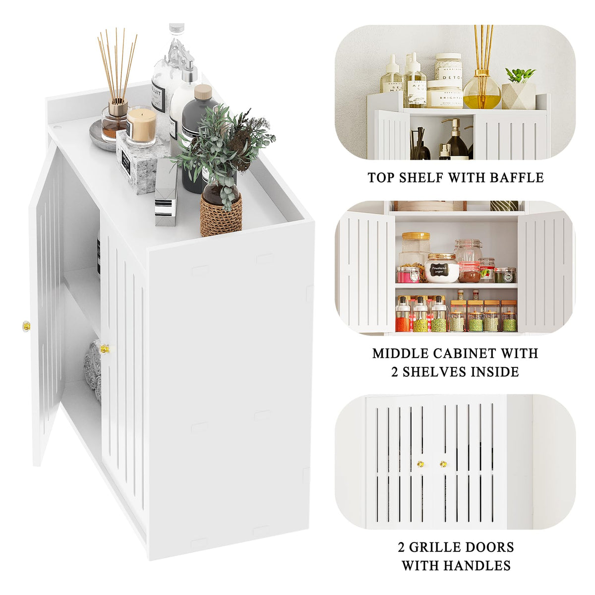 3-Tier Wall Bathroom Storage Cabinet M189297