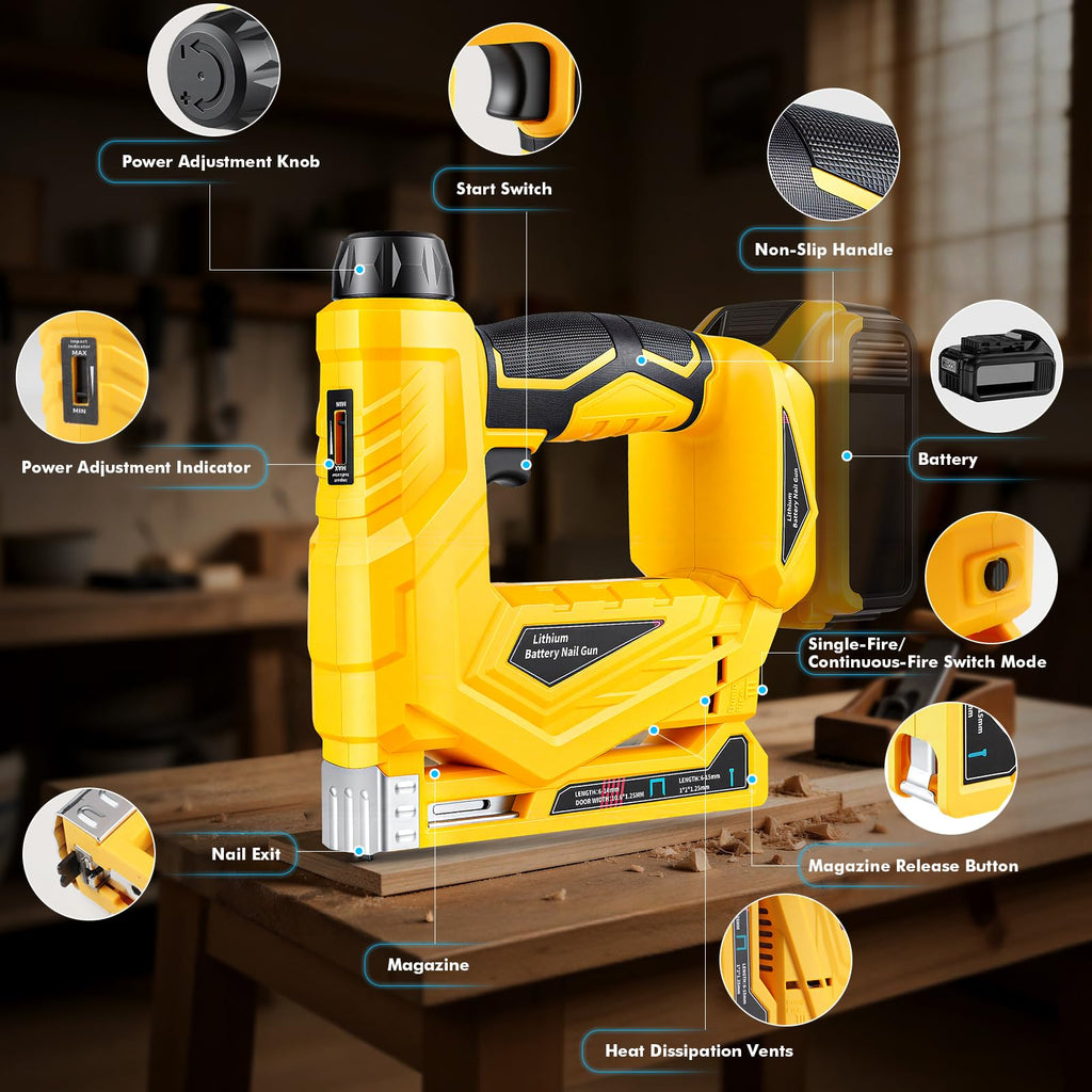 18 Gauge Cordless Brad Nailer and Narrow Crown Stapler L9583